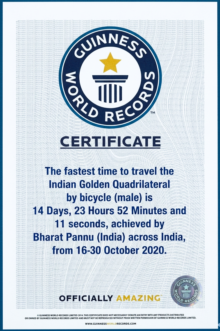 Guinness World Record — Golden Quadrilateral