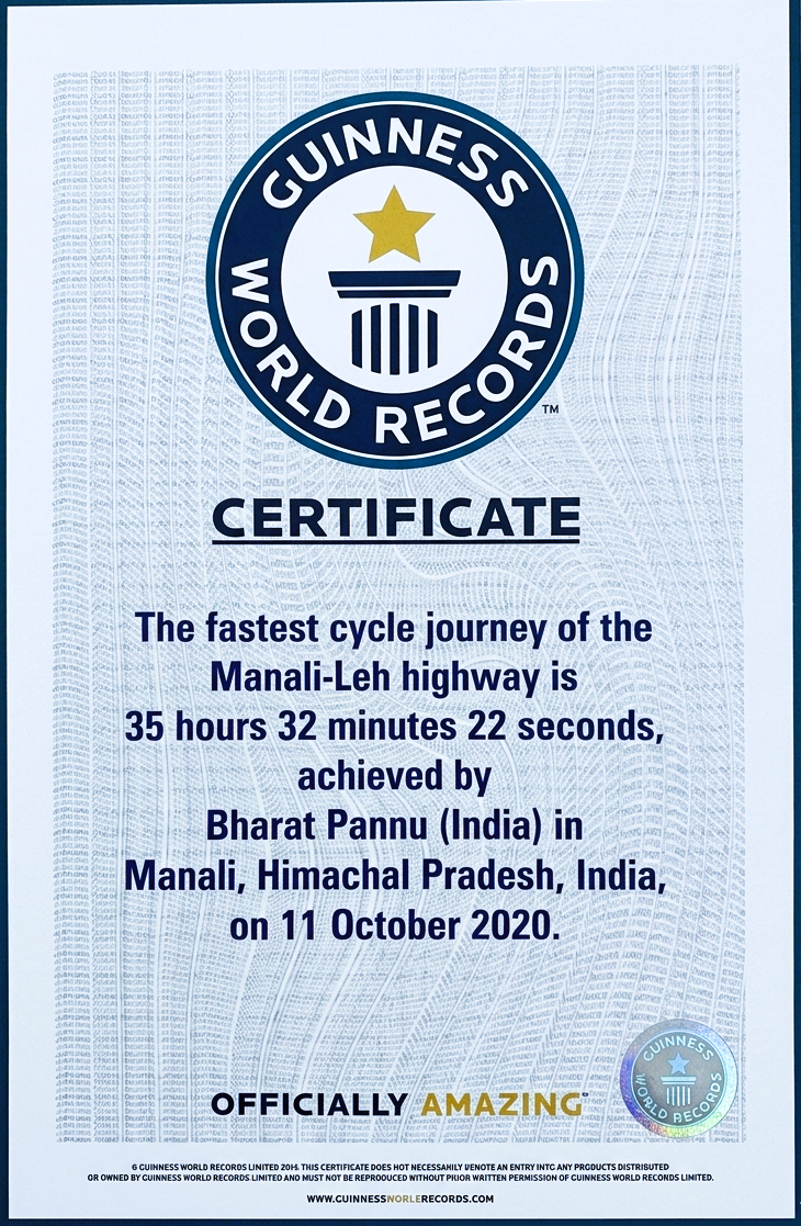 Guinness World Record — Manali–Leh