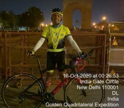 India Gate midnight start of the Golden Quadrilateral record