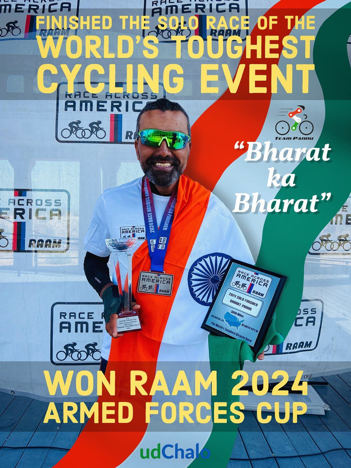 udChalo celebration poster for the RAAM 2024 Armed Forces Cup