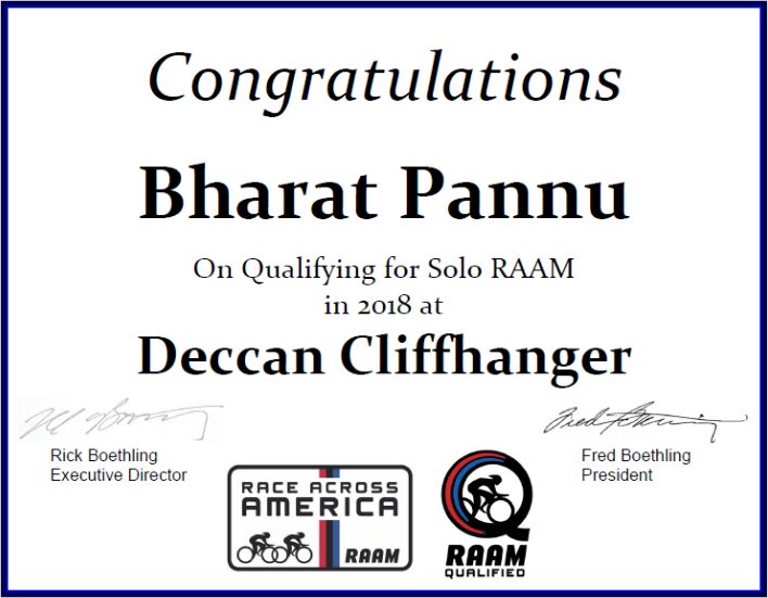 RAAM Qualifying Certificate