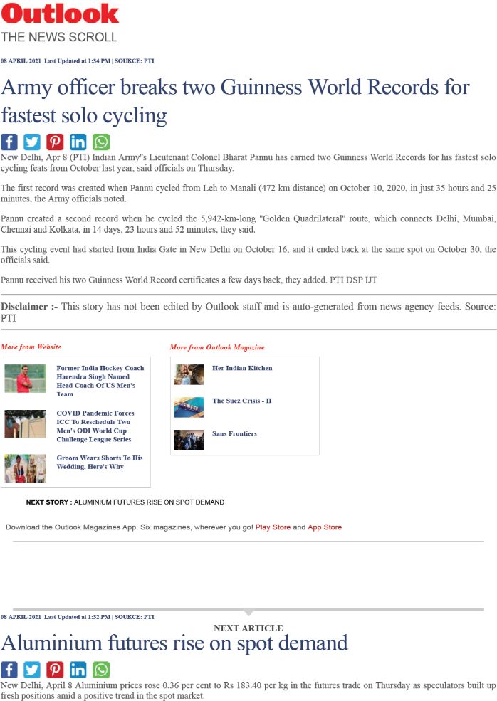 Outlook — two Guinness World Records