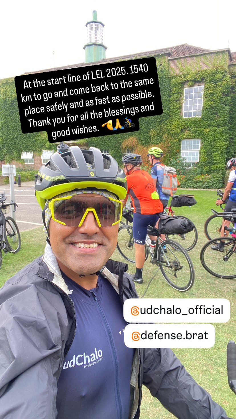 Bharat Pannu at the start line of LEL 2025, Writtle College, Essex